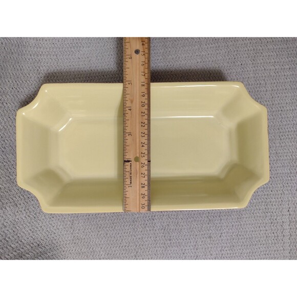 Franciscan Capistrano Art Ware 441 Low Rectangular Flower Bowl Duo Yellow/Maroon - Picture 6 of 6